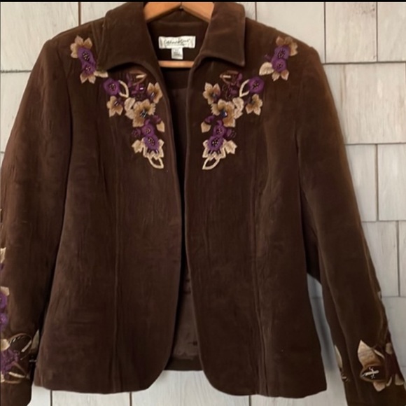 Coldwater Creek Boho Style Embroidered Blazer - Picture 6 of 8